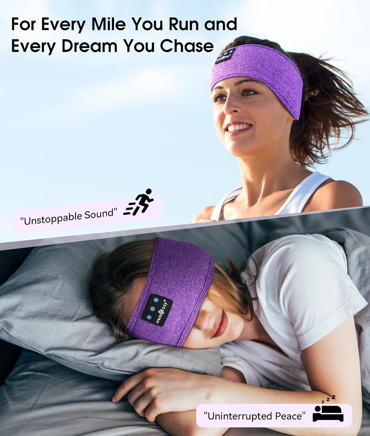 Sleep Headphones Bluetooth 5.4 Headband, Wireless Earphones Music Sleep Earbuds Sleeping Eye Mask with HD Stereo Speakers for Workout Running Travel Yoga, Ideal Gifts for Women Men
