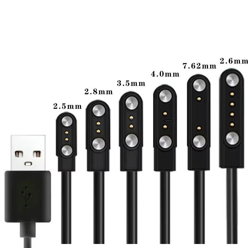 2 Pins 4Pins Smartwatch Dock Charger Adapter USB Charging Cable Cord for Adult/Kids Smart Watch Power Charge Wire Accessories