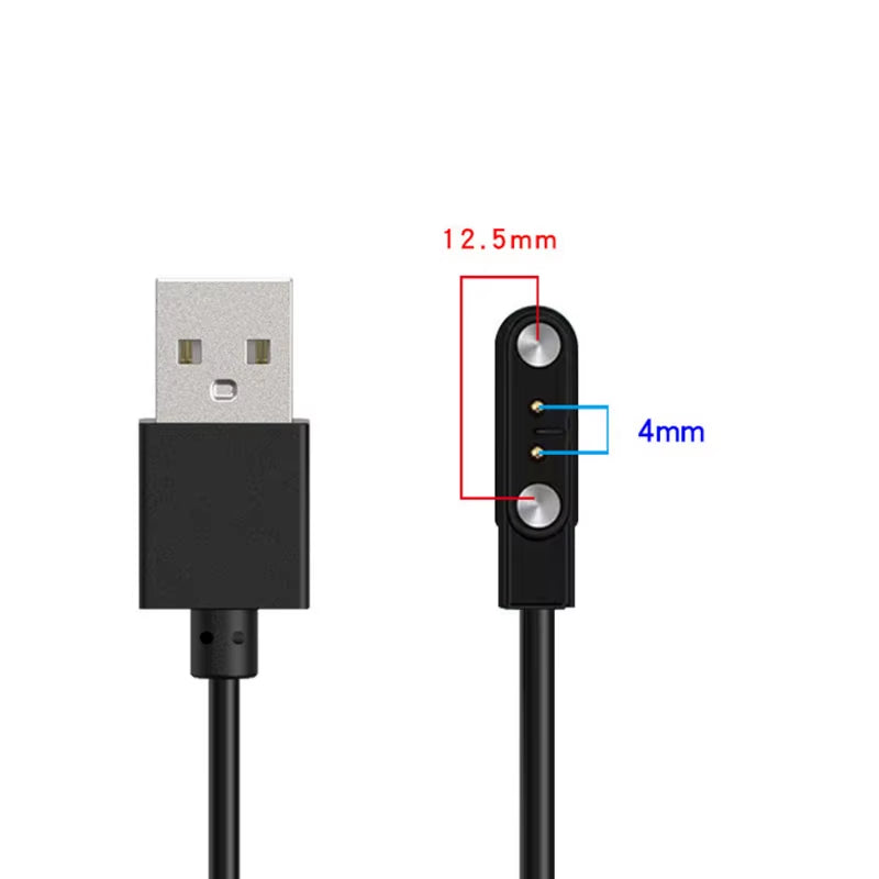 2 Pins 4Pins Smartwatch Dock Charger Adapter USB Charging Cable Cord for Adult/Kids Smart Watch Power Charge Wire Accessories